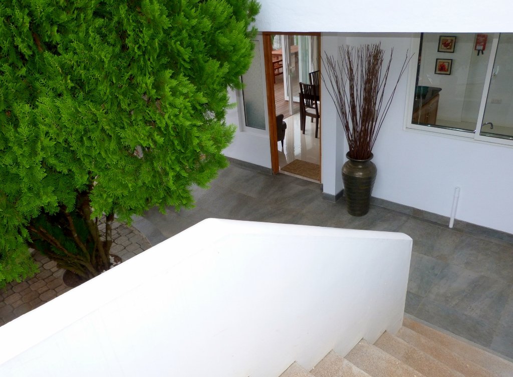 Apartment entrance and exterior details